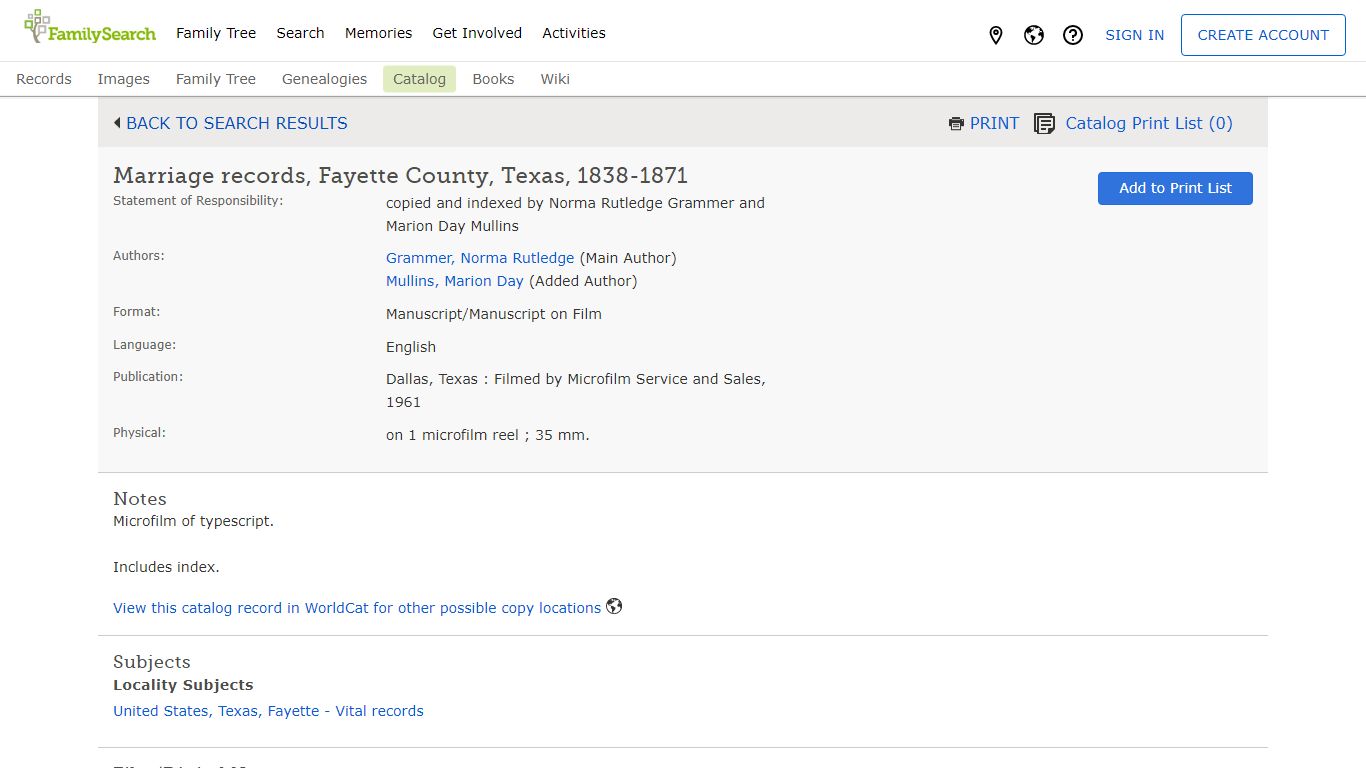 Marriage records, Fayette County, Texas, 1838-1871 - FamilySearch